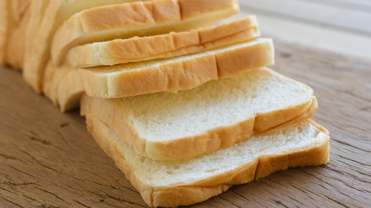 Plain sliced bread.
